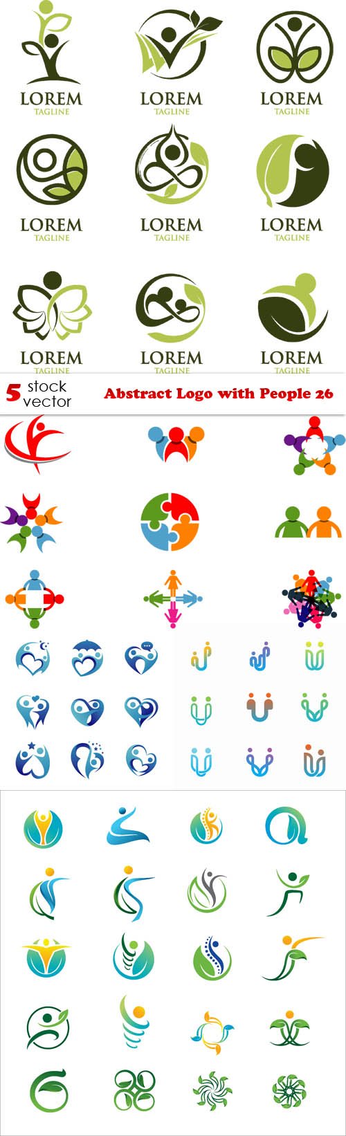 Vectors - Abstract Logo with People 26