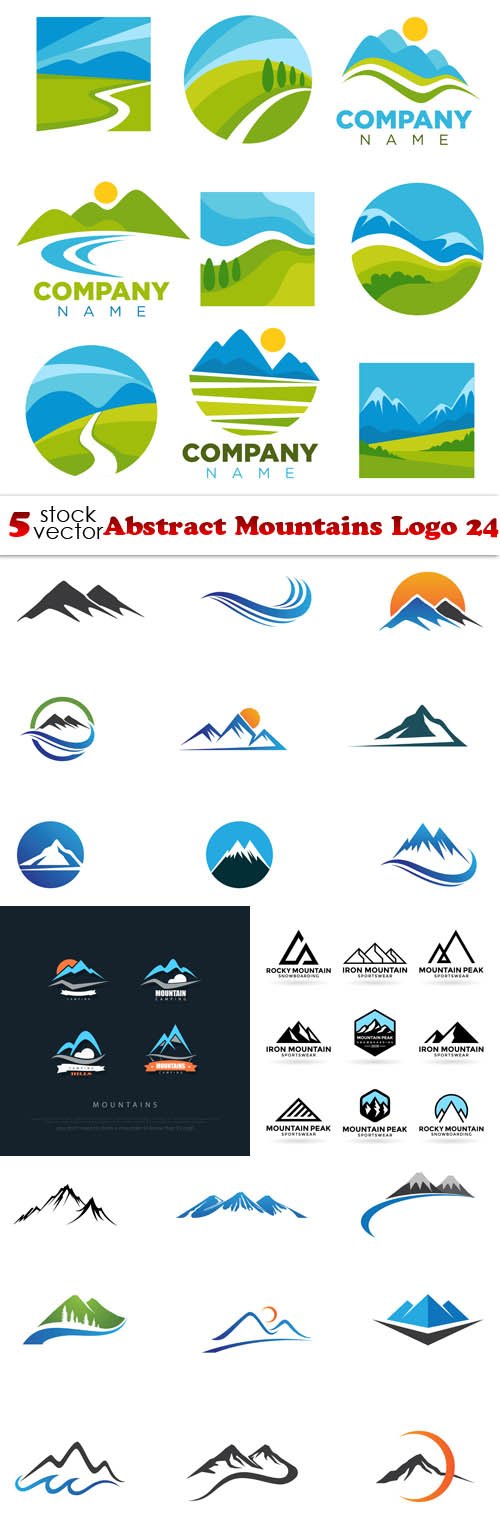 Vectors - Abstract Mountains Logo 24