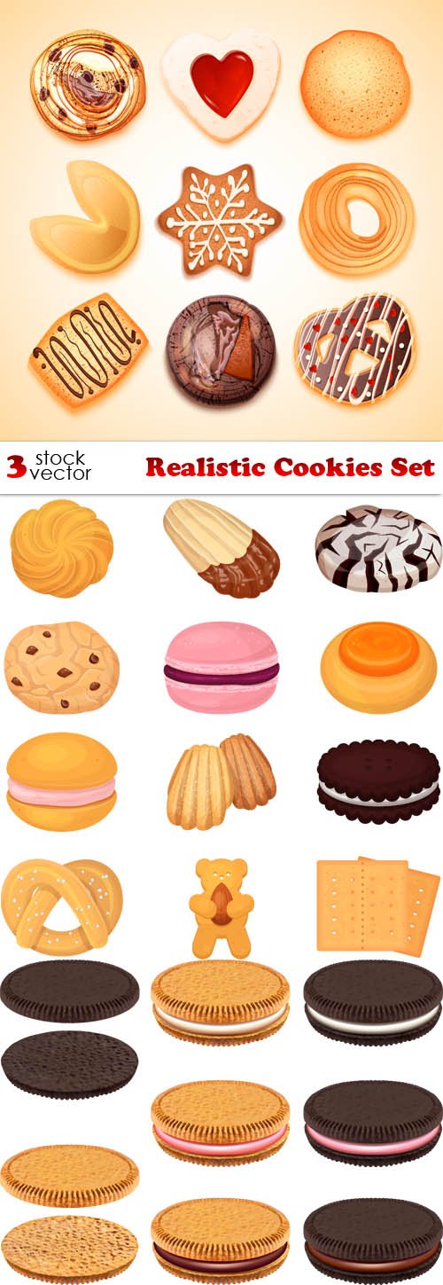Vectors - Realistic Cookies Set