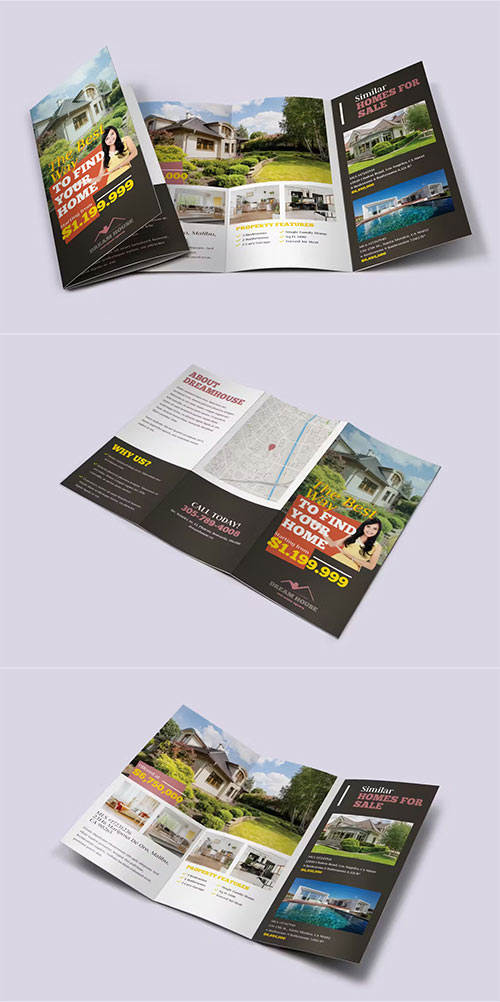 Real Estate Tri-fold Brochure Template DJJGTS