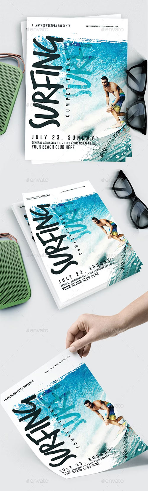 Surfing Competition Flyer & Poster 20181089