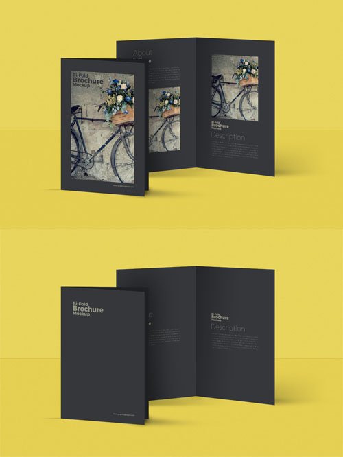 Bi-Fold A4 Brochure PSD MockUp