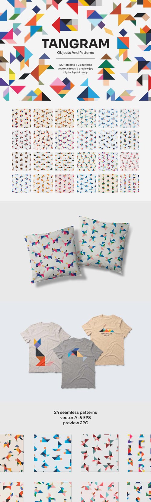 Tangram - Objects & Patterns - Vector Design Templates