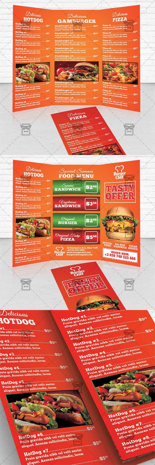 Trifold Brochure Template - Fast Food