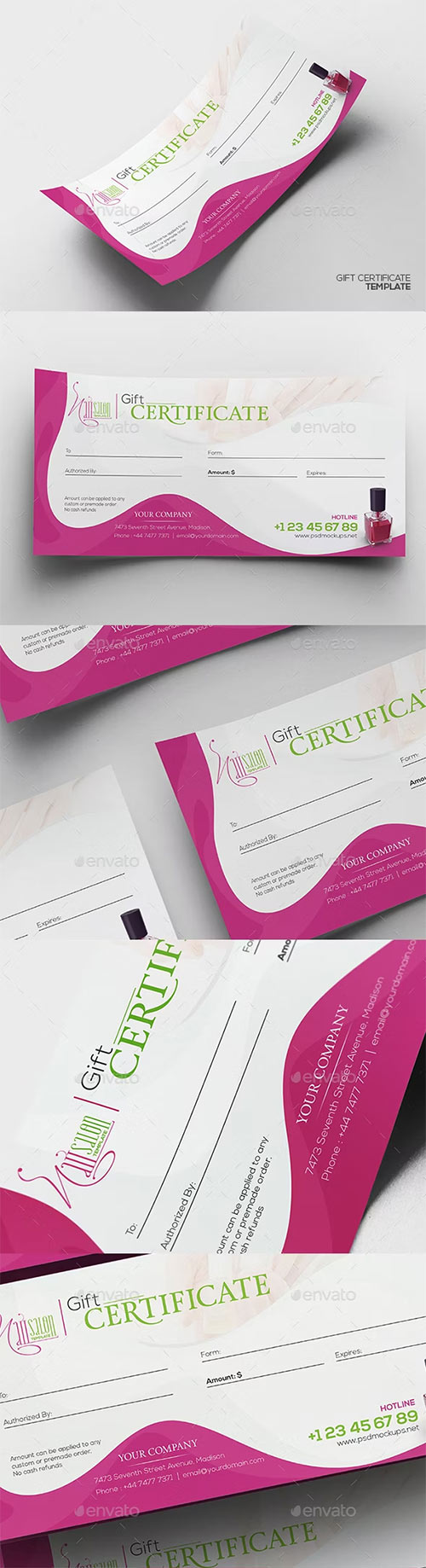 Nail Salon - Gift Certificate and Business Card Template 16150102