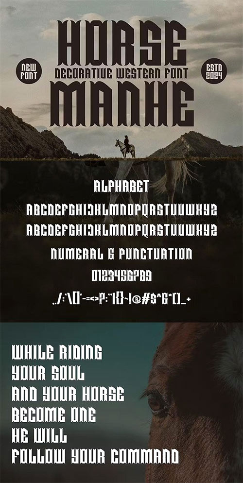 Horse Manhe Western Display Font GYPSVQQ