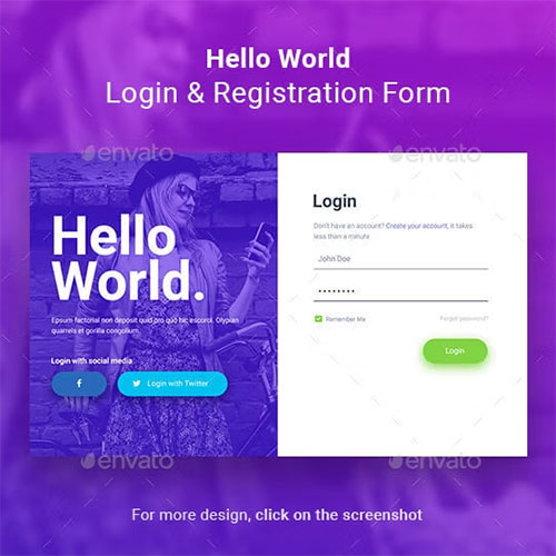 Hello World Login & Registration Form 14921096