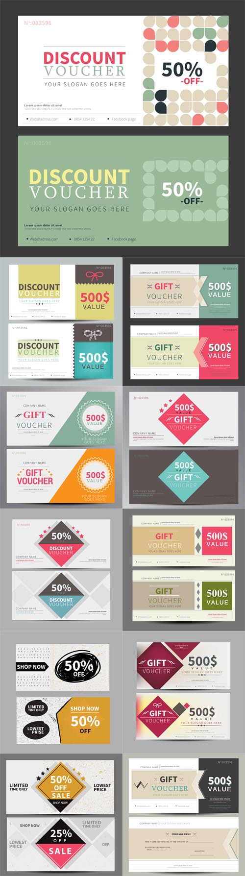 Vector Gift Vouchers, Coupon Templates