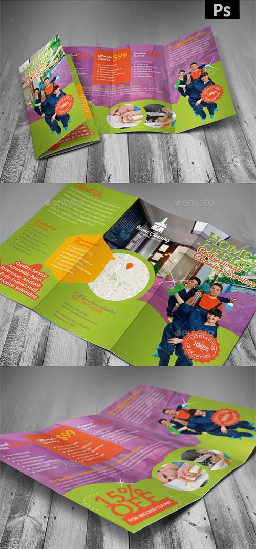 Home Cleaning Tri-Fold Brochure 13576136