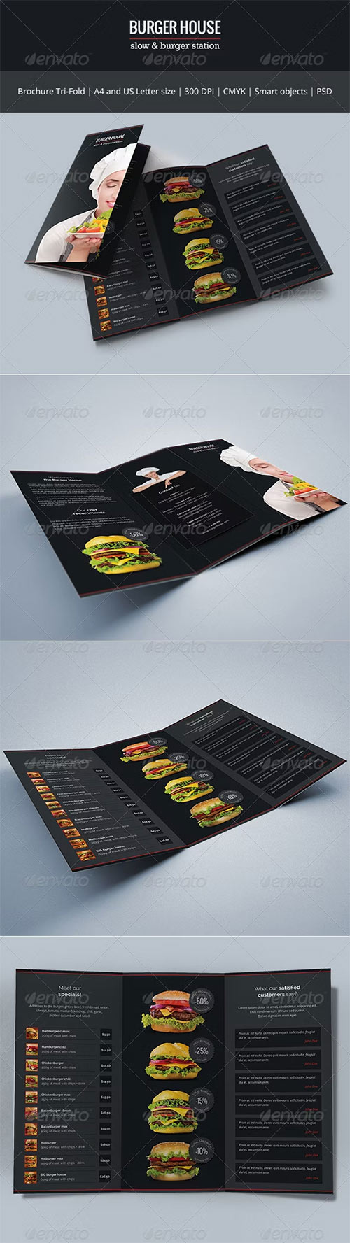 Burger House Brochure Tri-Fold 8539448