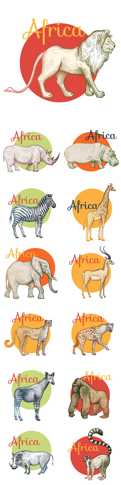 Vector African Animals