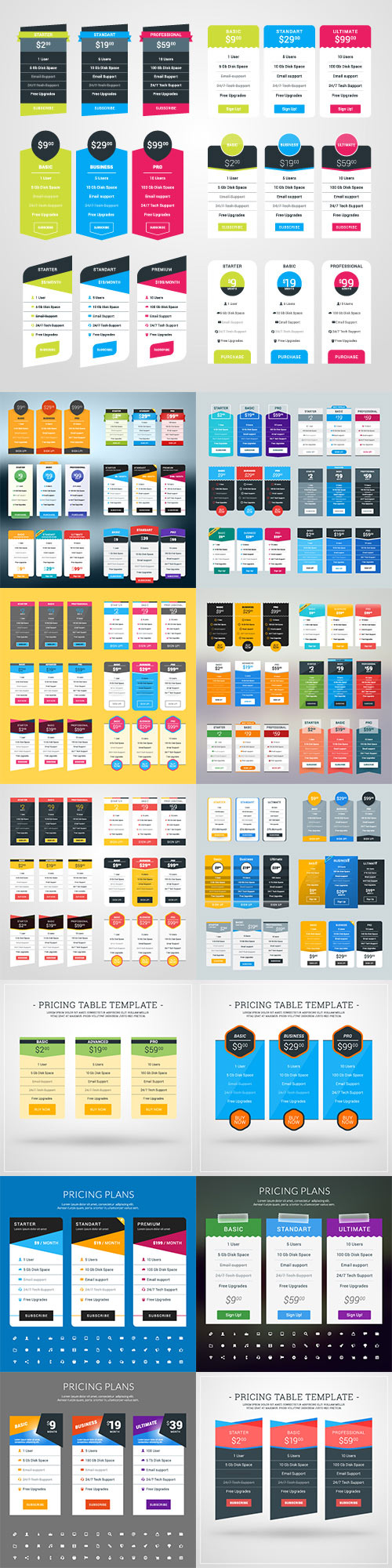 Vectors - Banner for Pricing Table for Websites and Applications