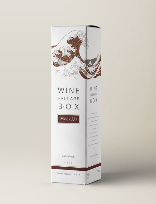 Wine Box Packaging Mockup