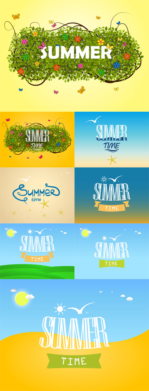 Vectors - 8 Summer time illustrations