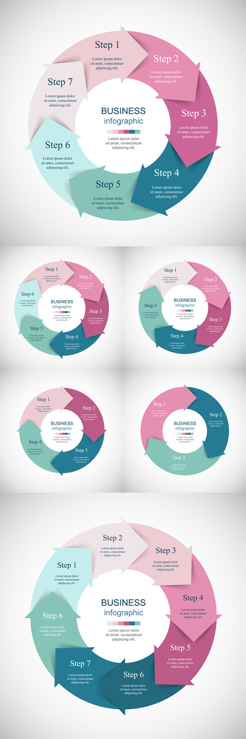 Vectors - 6 Vector Infographics Templates