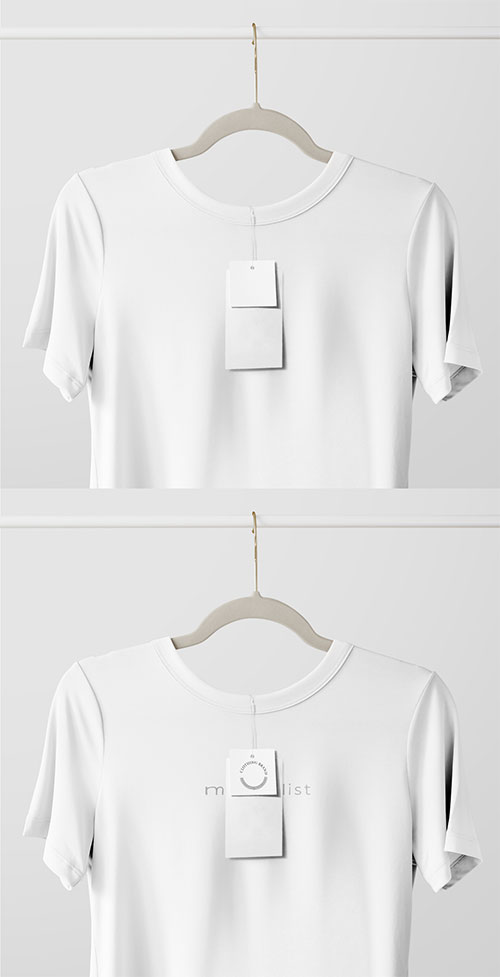 Simple T-Shirt and Label Mockup 460389878