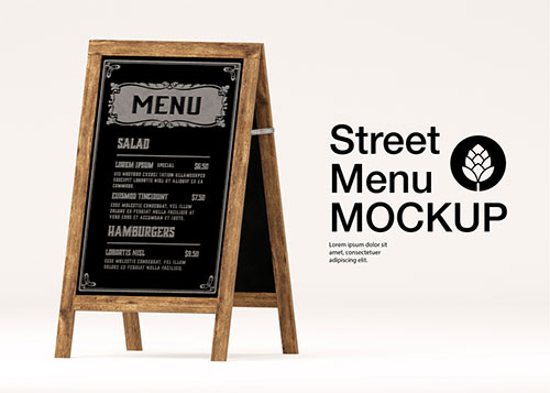 Street Menu Board Mockup 415071854
