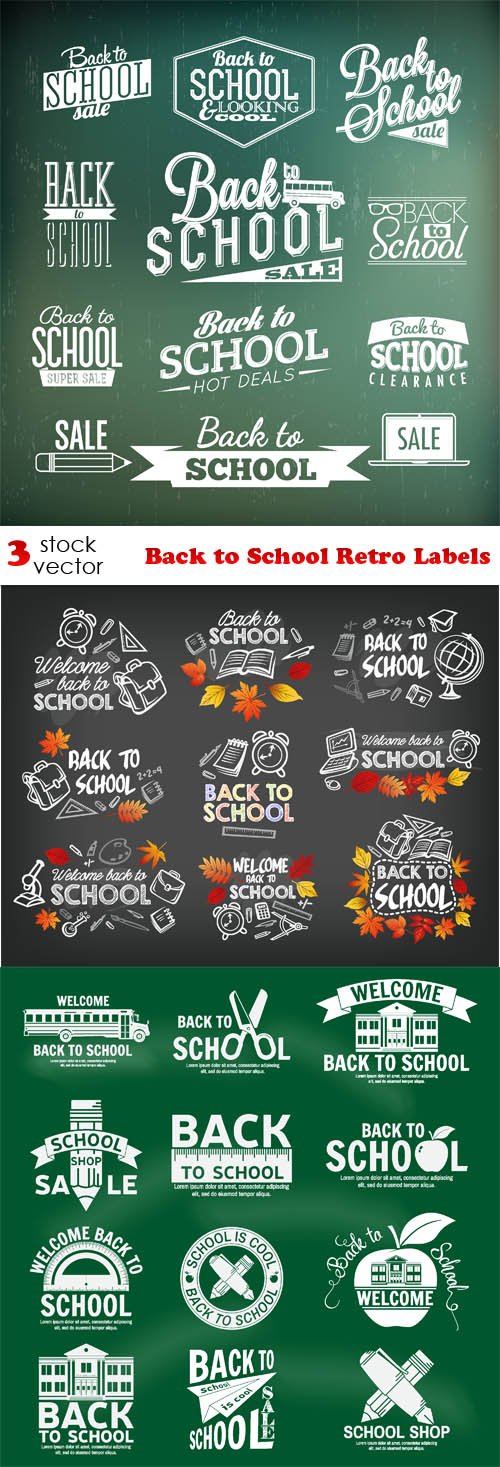 Vectors - Back to School Retro Labels