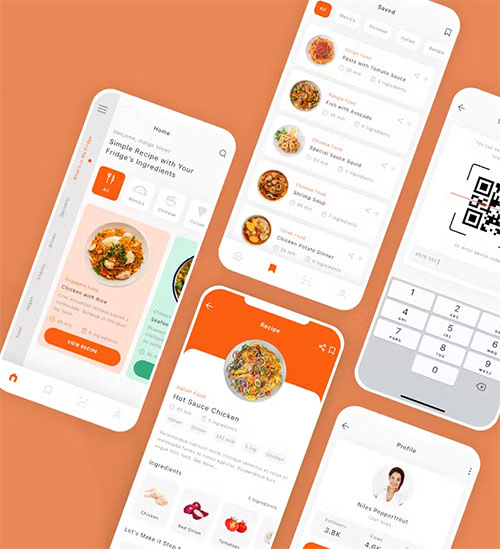 Food Recipe Mobile App UI Kit 6WRCUL8