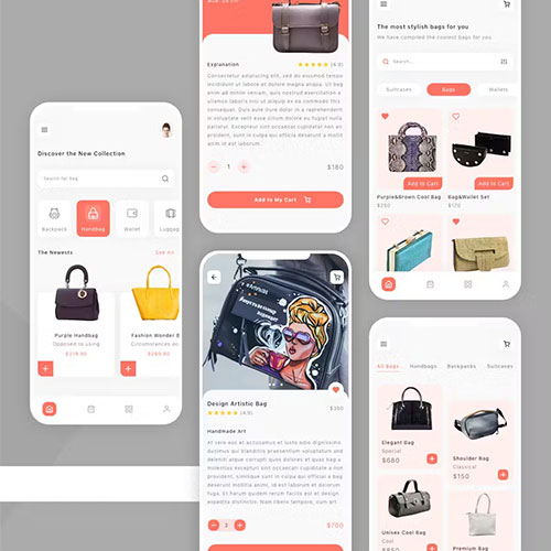 Bag Store Mobile App UI Kit G4CF5ME