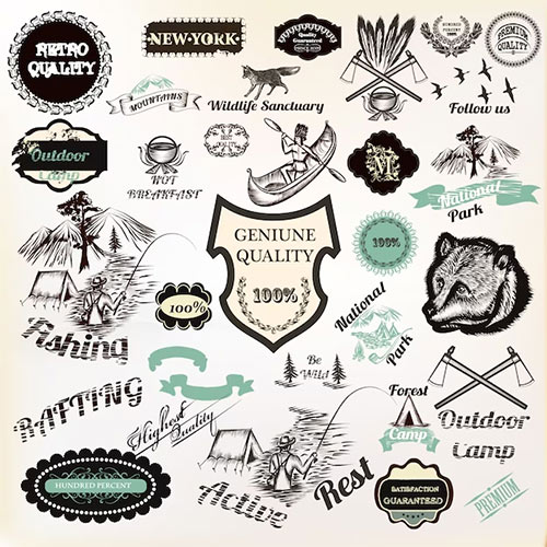 Vectors - Camping Labels Collection
