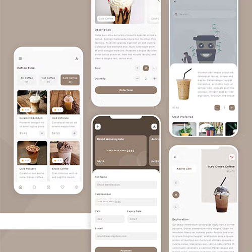 Coffee Shop Mobile App UI Kit 82GQQFJ