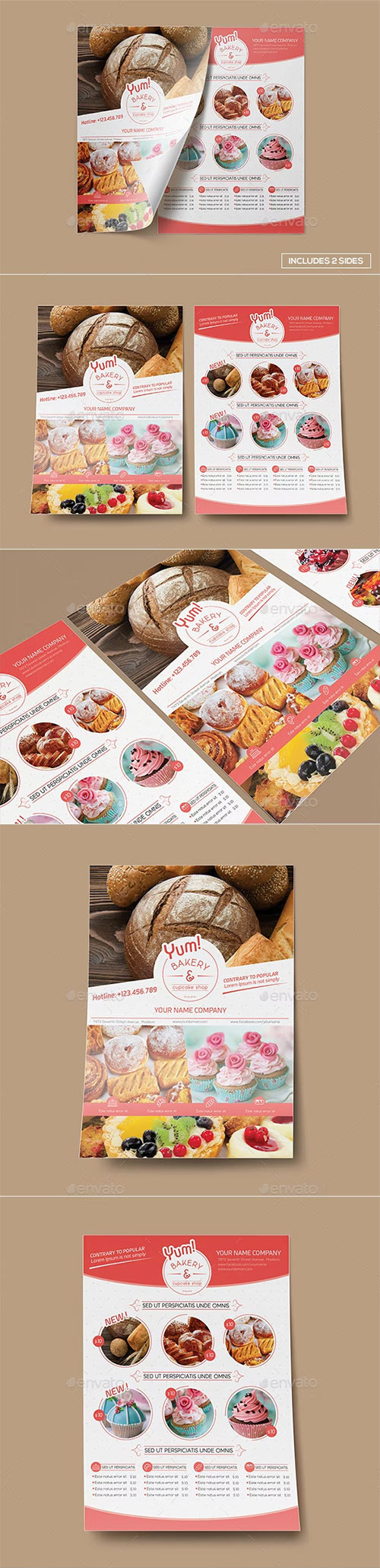 Bakery & Cupcake Shop - Flyer Template 12485922