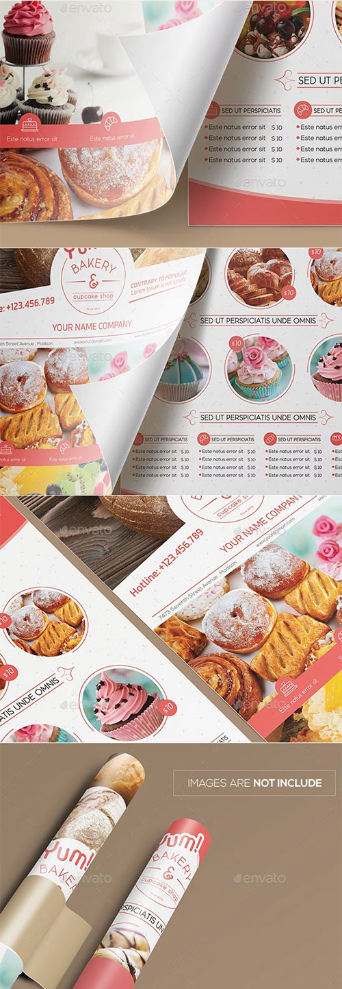 Bakery & Cupcake Shop - Flyer Template 12485922