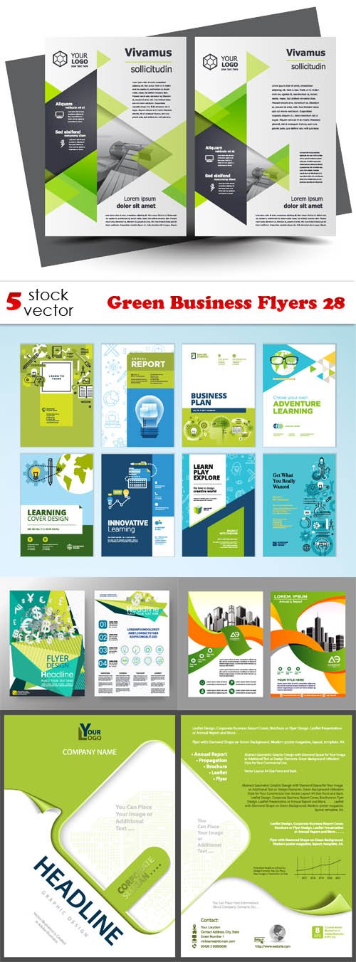 Vectors - Green Business Flyers 28