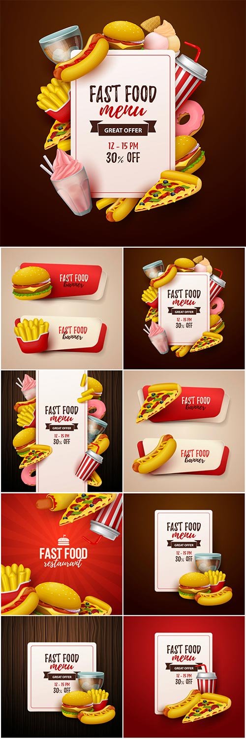 Vectors - Fast Food Backgrounds