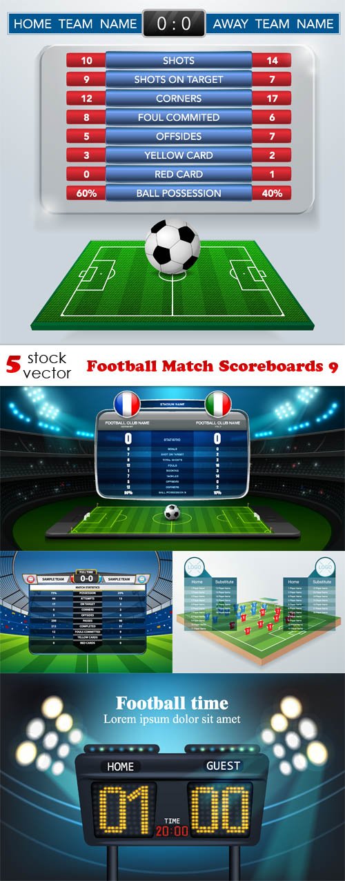 Vectors - Football Match Scoreboards 9