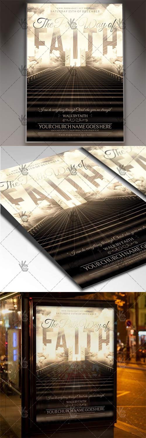 The Pathway of Faith - Church Flyer PSD Template