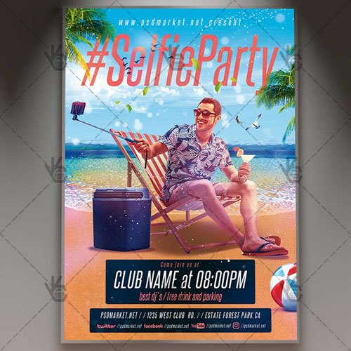 Selfie Party Night Flyer - PSD Template