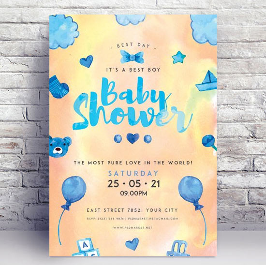 Baby Shower Ideas Flyer - PSD Template