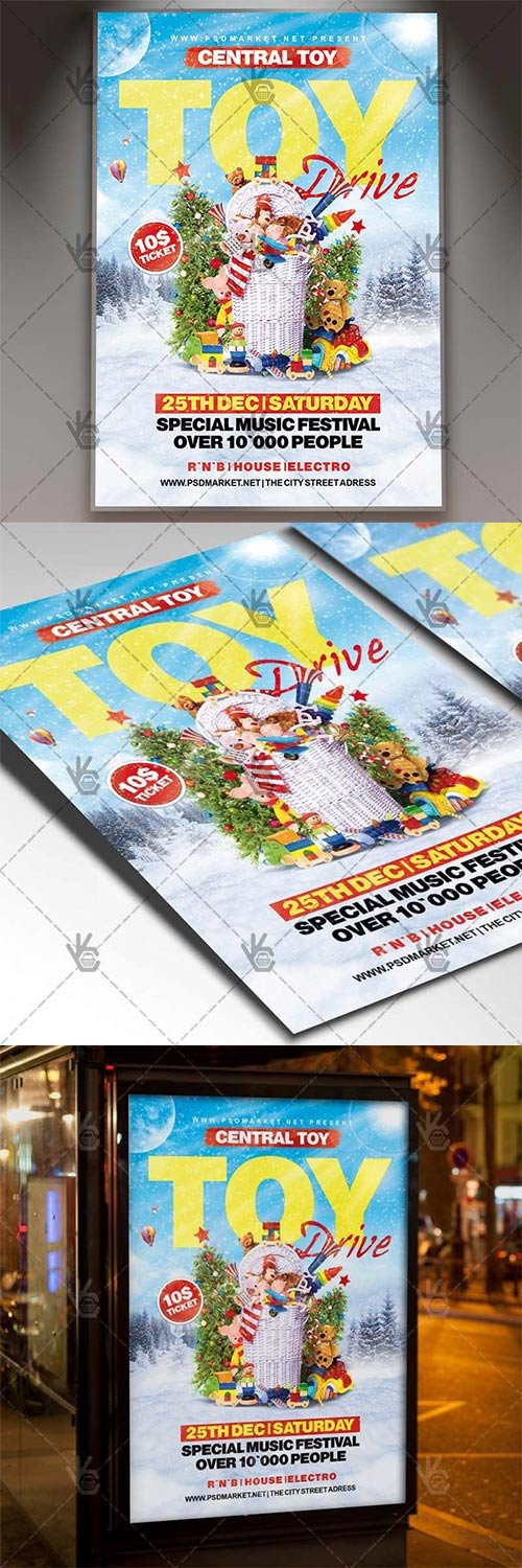 Toy Drive Winter Flyer - PSD Template