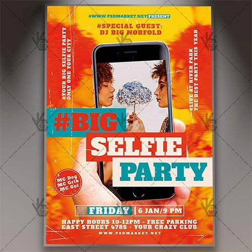 Selfie Party Club Flyer - PSD Template