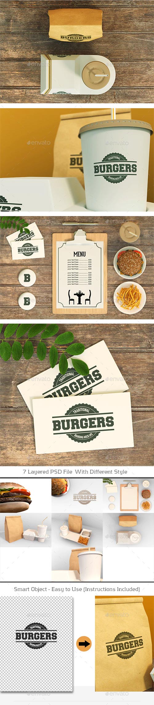 Burger Branding Mock-Ups