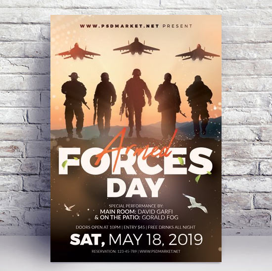 Armed Forces Day 2019 Flyer PSD Template