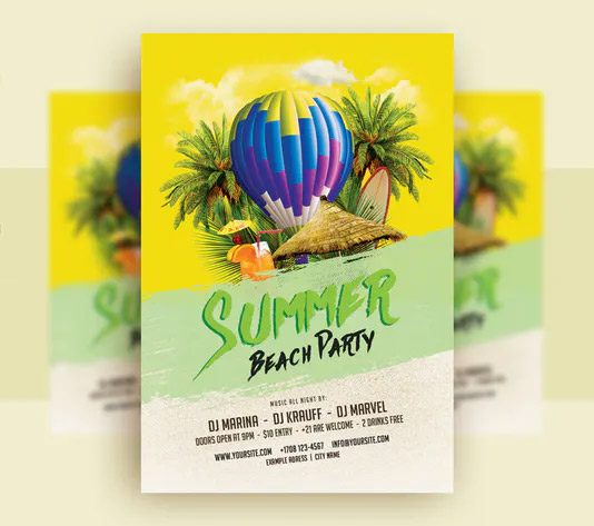 Summer Beach Party Flyer Template V-7