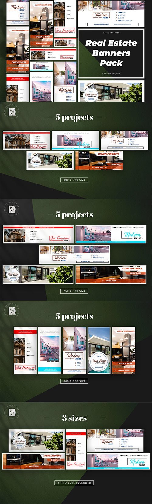 Real Estate Banner Pack PSD Templates