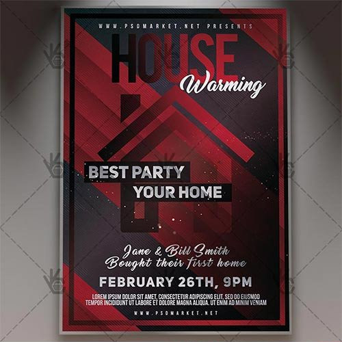 House Warming Party Community Flyer - PSD Template