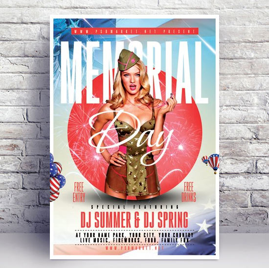 Memorial Day 2019 Flyer - PSD Template