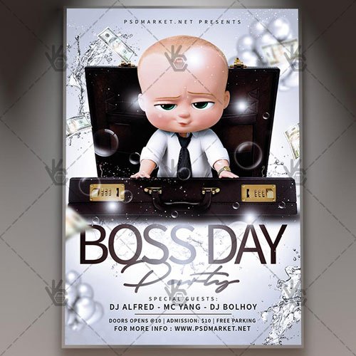 Boss Day Flyer - PSD Template