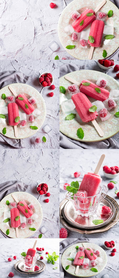 Photos - Homemade raspberry popsicles