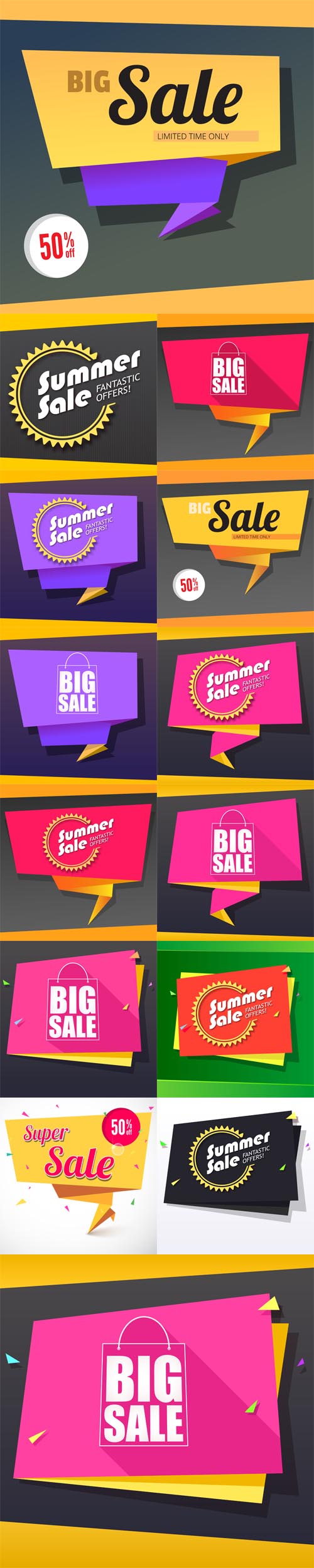 Vector Sale Origami Banners