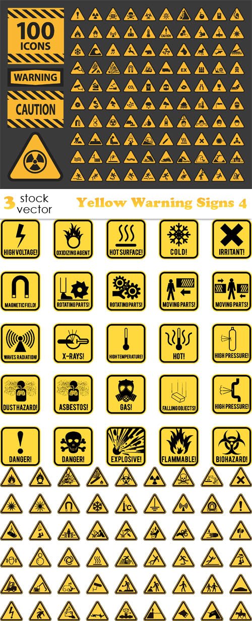 Vectors - Yellow Warning Signs 4