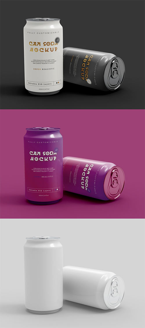 Two Cylindrical Soda Can Mockup 442175917
