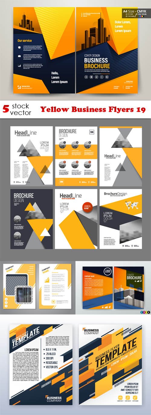 Vectors Yellow Business Flyers Flyer Poster Templates Free