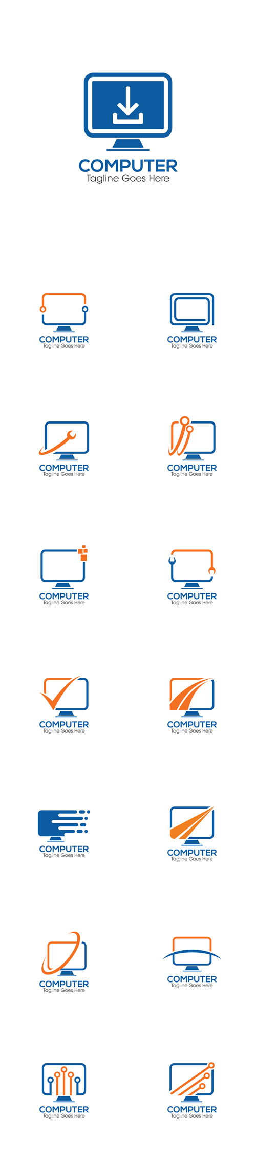 Vectors - Computer Creative Concept Logo Design Templates