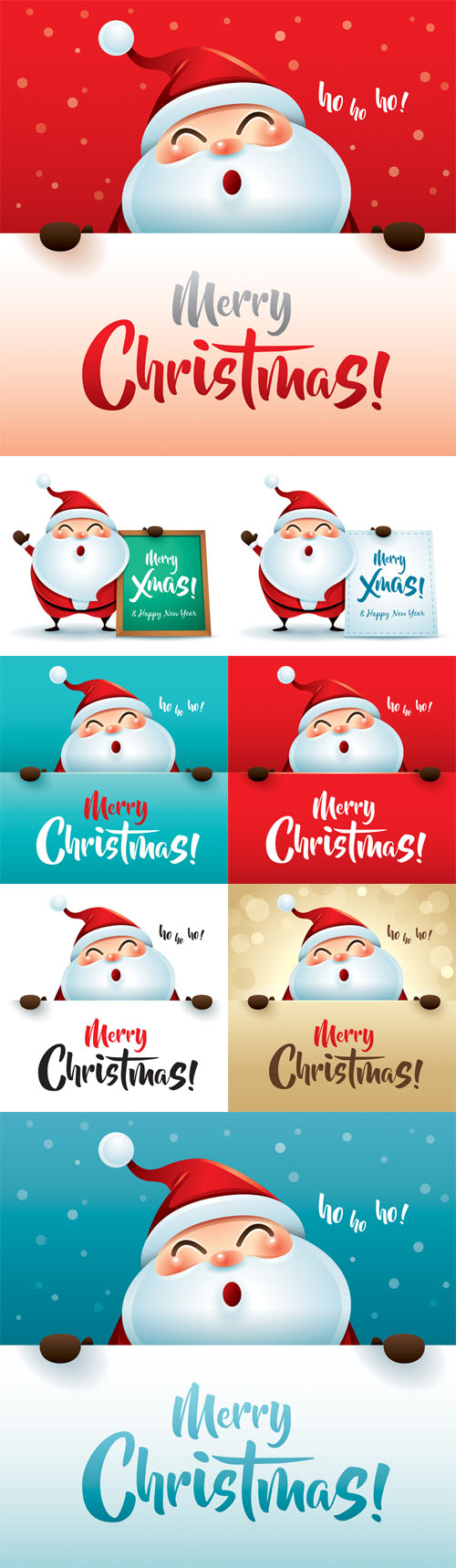 Vectors - Santa Claus with Message Board